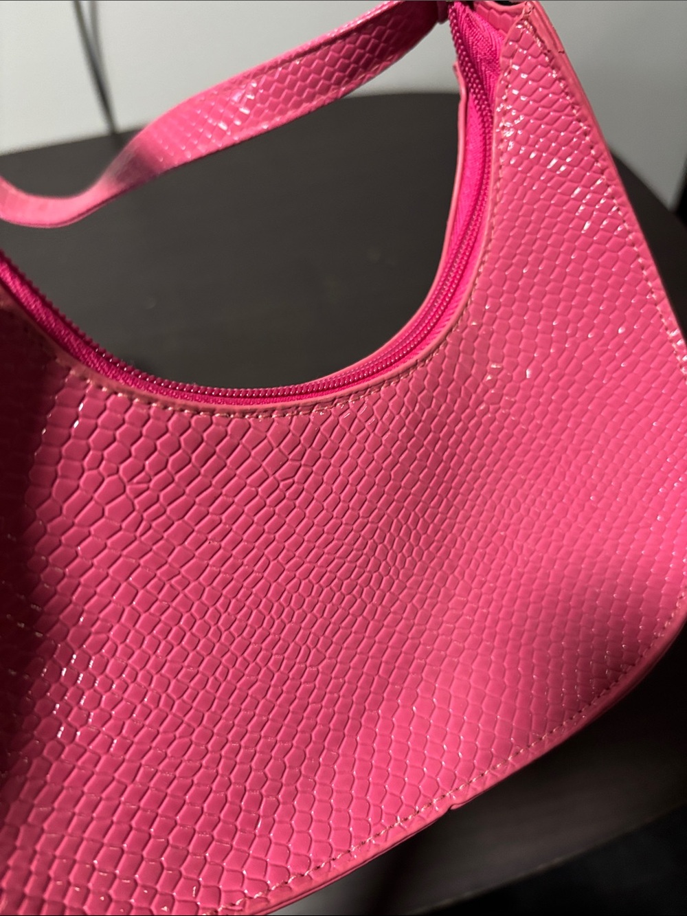 Pink Textured Shoulder Bag - Picture 2 of 2